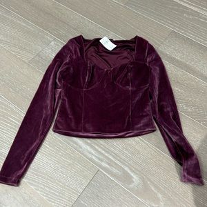 Abercrombie and Fit h size small velvet purple crop top brand new